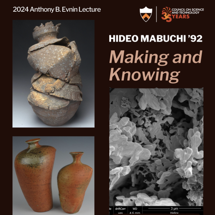 a poster with three images of ceramics with the text "Hideo Mabuchi: Making and Knowing"